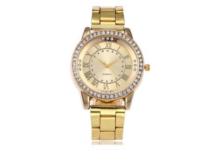 Vansvar Brand Rose Gold Watch Luxury Women Dress Rhinestone Quartz Watch Casual