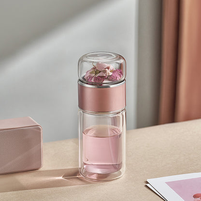 Portable Tea And Water Separation Double-Layer Glass