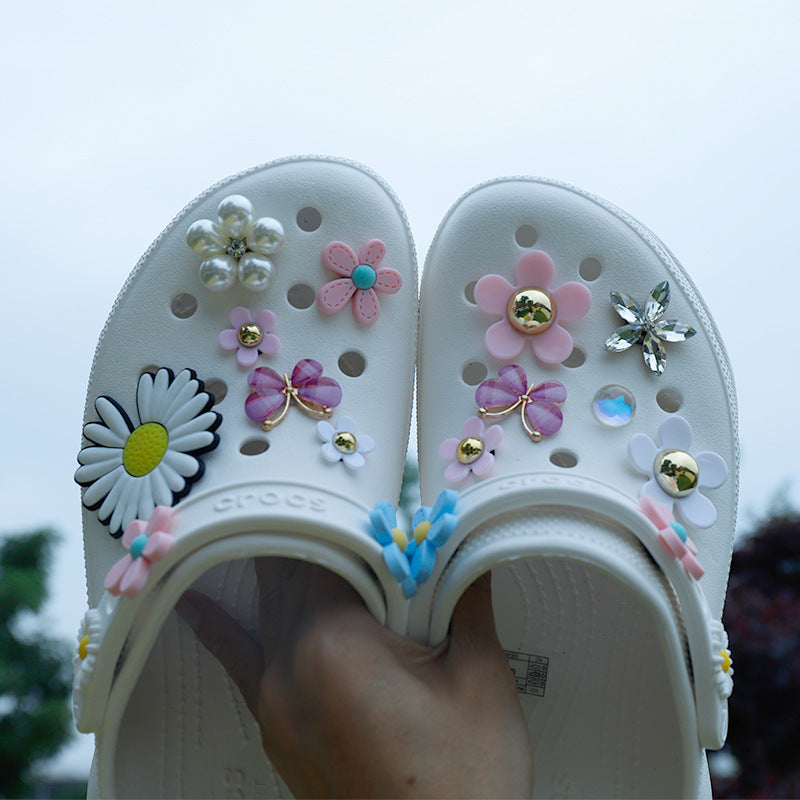 Hole Shoe Buckle Chrysanthemum Shoe Buckle Flower Shoe