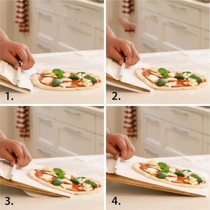 Kitchen Gadgets Sliding Pizza Shovel Non-Stick Cutting Board.