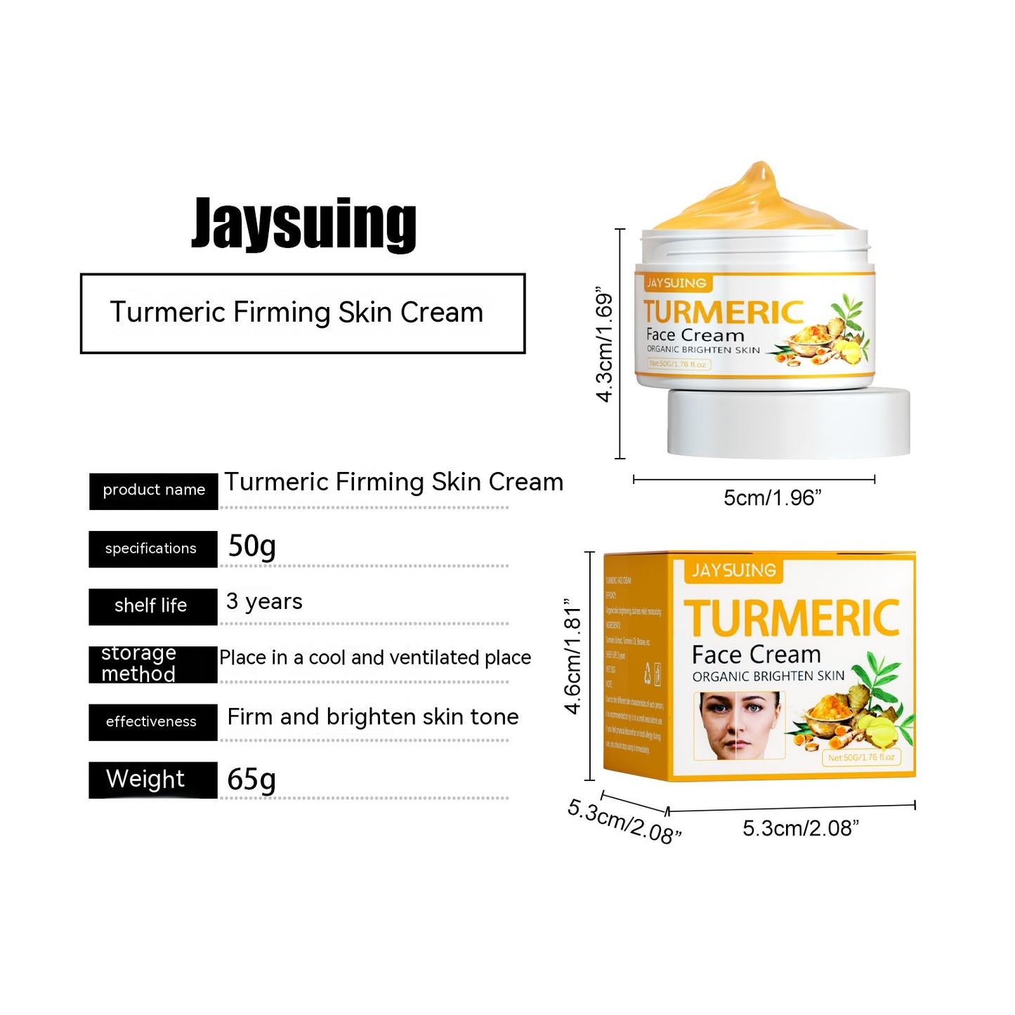 Turmeric Fade Wrinkles Firming Skin Beauty Cream