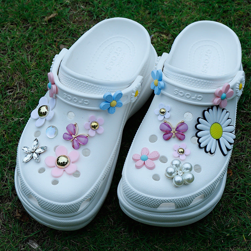 Hole Shoe Buckle Chrysanthemum Shoe Buckle Flower Shoe