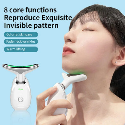 Neck Face Beauty Device Colorful LED Photon Therapy Skin