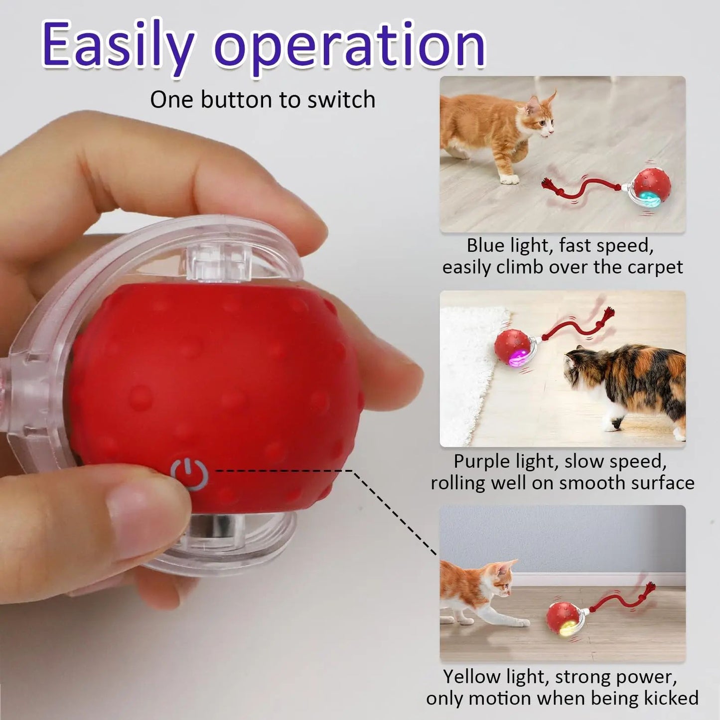 New Cat Rolling Ball Bird Chirping Interactive Cats Toys Mot