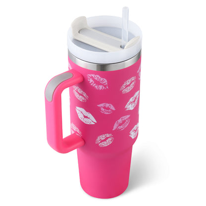 Day Gift Thermal Mug 40oz Straw Coffee Insulation Cup With Handle Portable Car Travel BPA Free