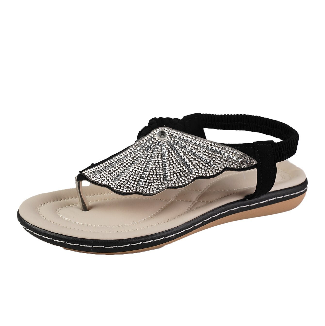 New Rhinestone Shell Flip-Flops Sandals Summer Beach Shoes