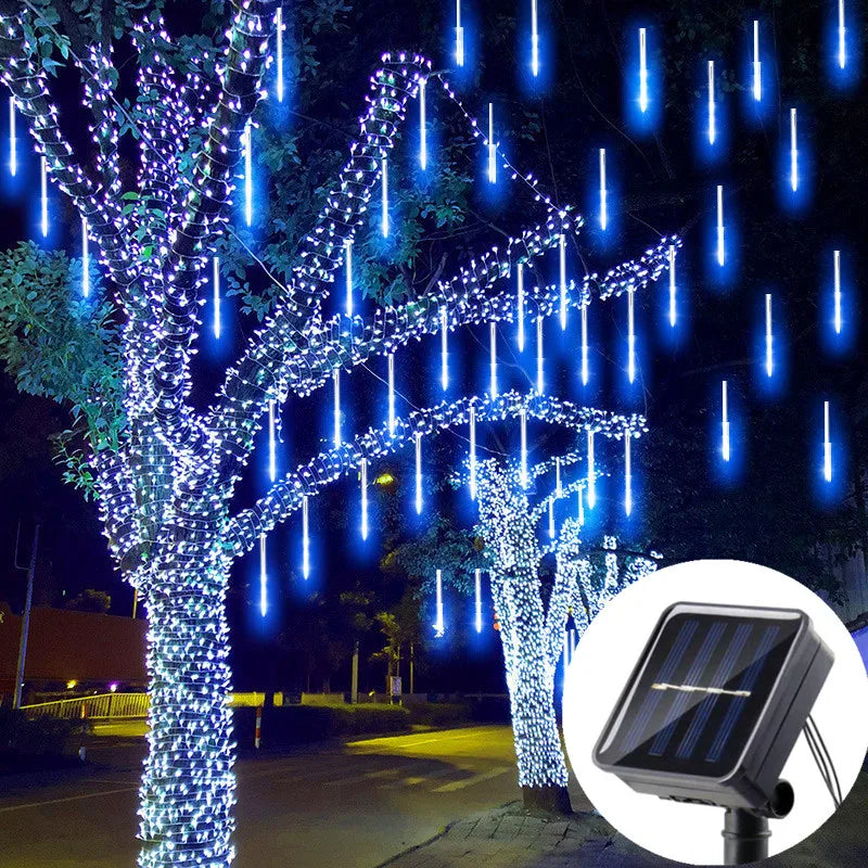 Solar LED Meteor Shower Light Holiday String Light Waterproof.