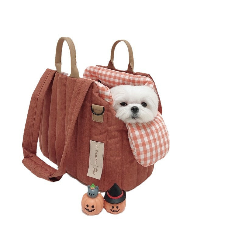 Portable Cotton Filling Pet Bag Large Capacity Breathable Shoulder Crossbody