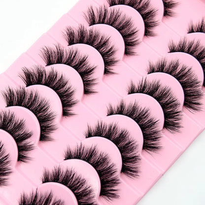 Visofree 3/10 Pairs Eyelashes Make Up Faux Mink Lashes Hand Made Eyelashes