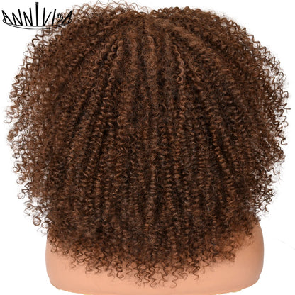 Curly Afro Wigs For Black Women Short Kinky Curly Wigs With Bangs