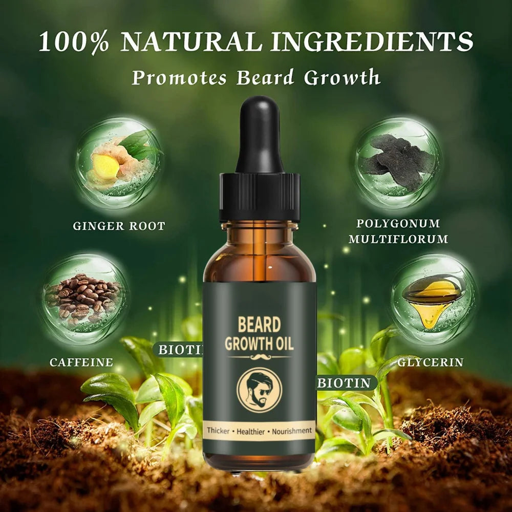 Fast Beard Growth Oil Beard Oil for Men Caffeine Natural Beard