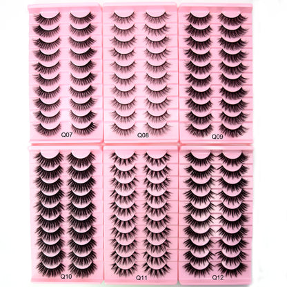 Visofree 3/10 Pairs Eyelashes Make Up Faux Mink Lashes Hand Made Eyelashes