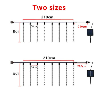 Solar LED Meteor Shower Light Holiday String Light Waterproof.