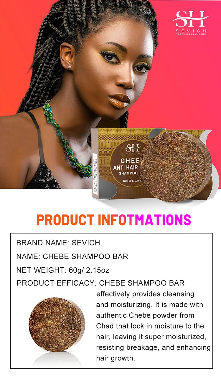 Chebe Shampoo Bar for Hair Regrowth African Crazy Traction