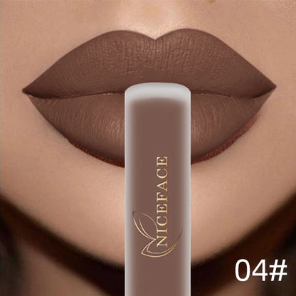 NICEFACE Nude Liquid Lipsticks Waterproof Velvet Matte Lip Gloss Long Lasting