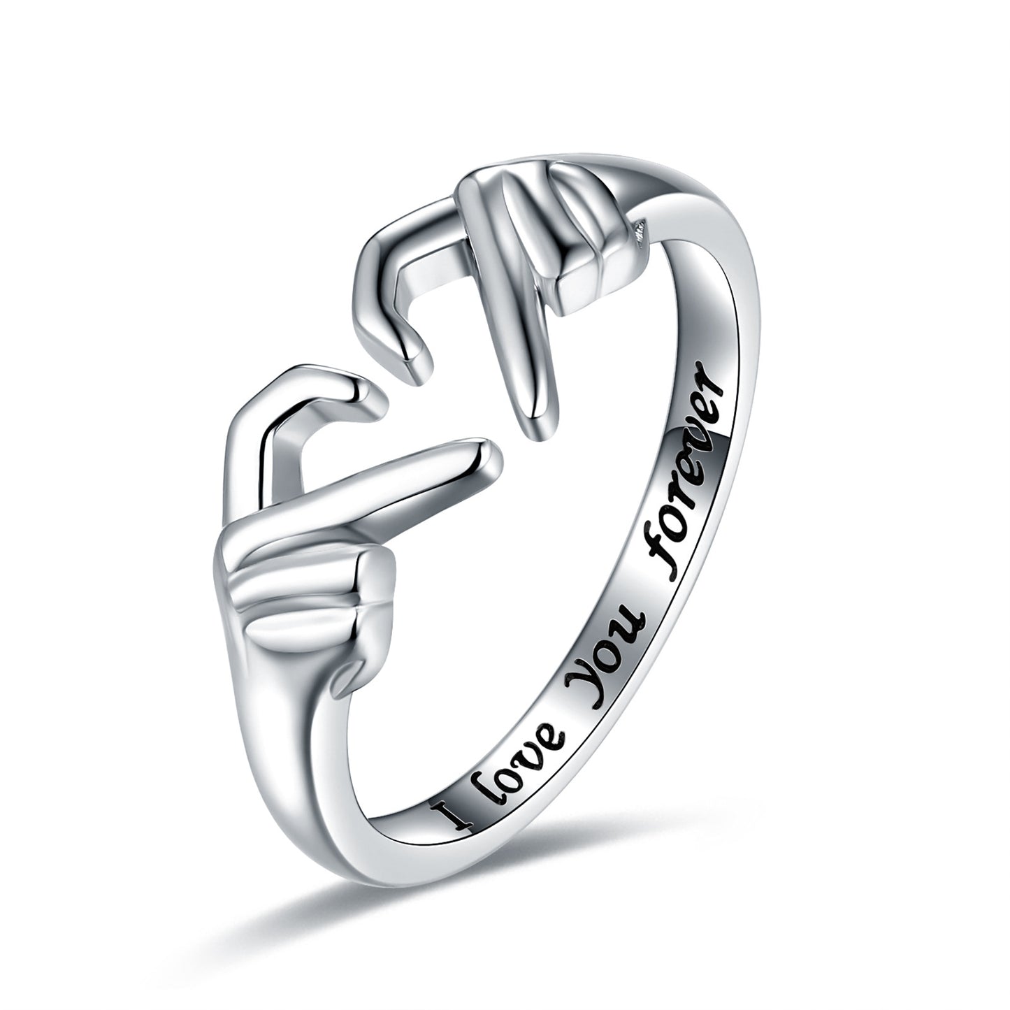 Romantic Heart Hand Hug Fashion Ring For Women Couple Jewelry.